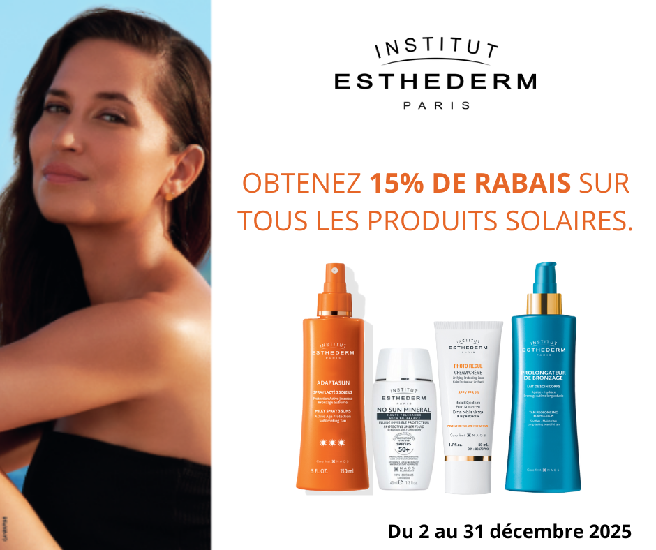 Esthederm Promotion solaire Décembre 2025