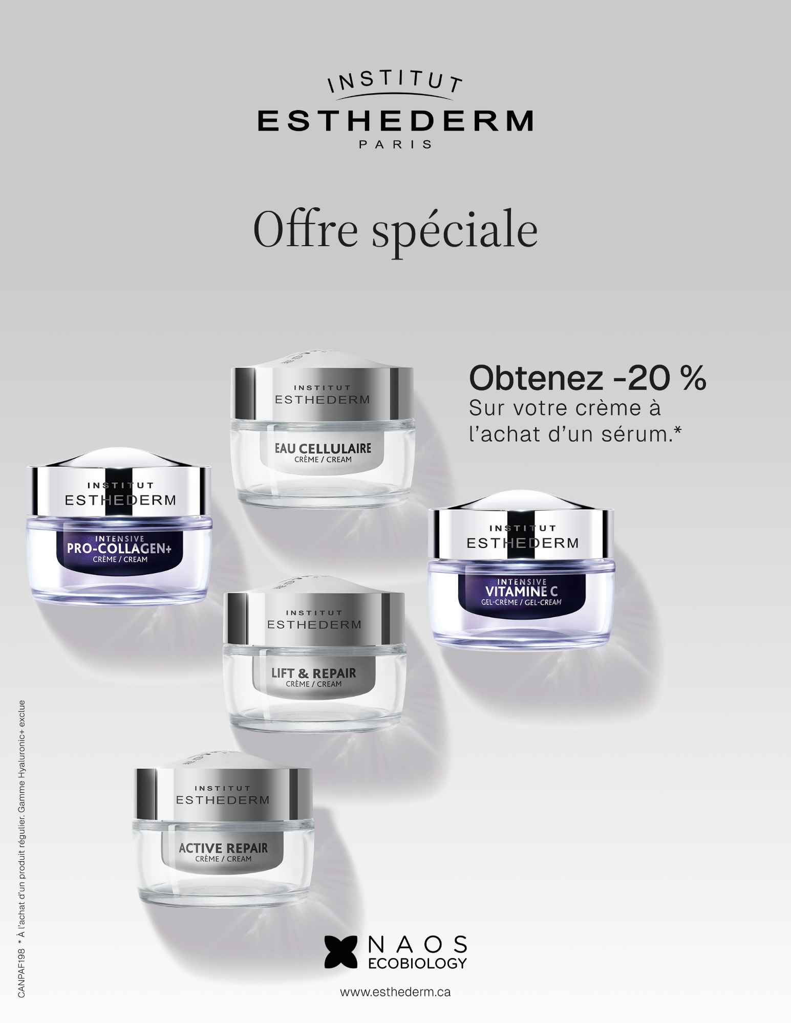 Promotion Esthederm 20% cr&egrave;me Avril 2026