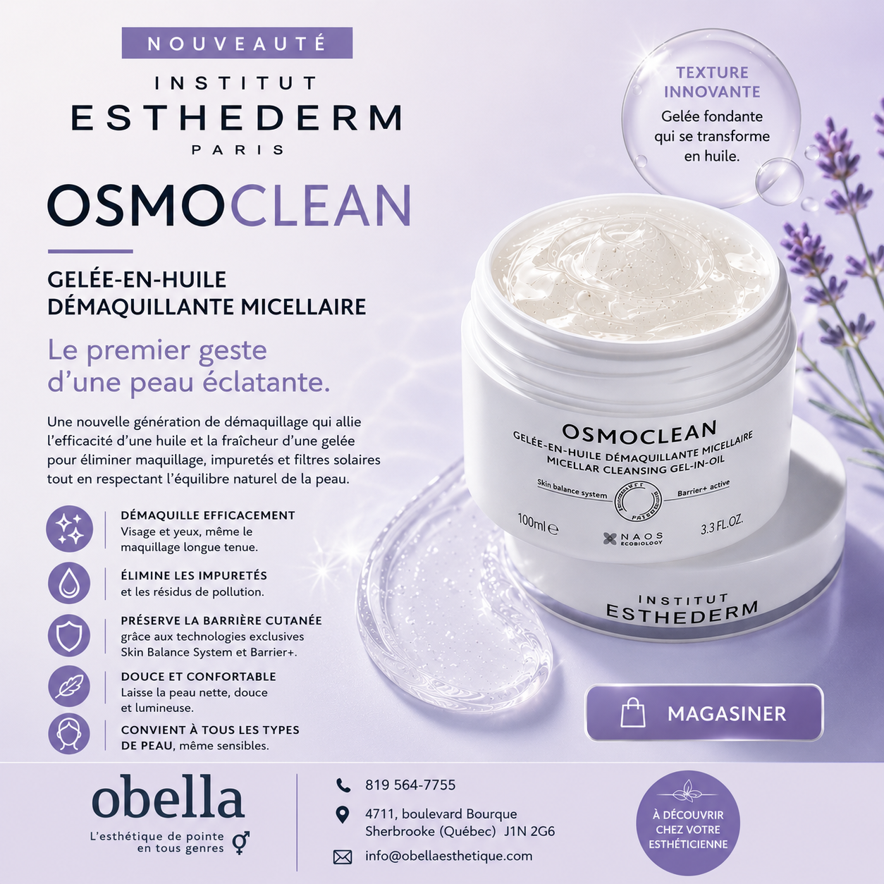 Présentation nouveauté gelée en huile esthederm Août 2026