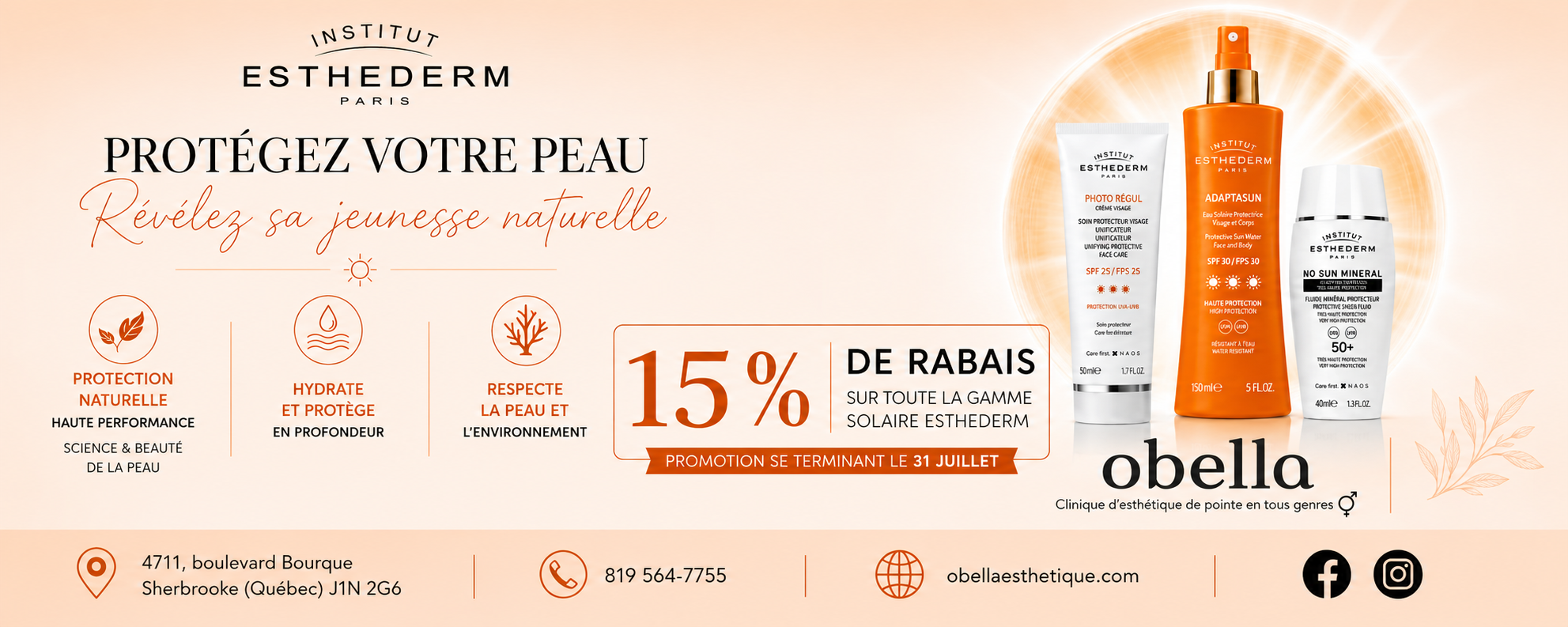 Promotion Esthederm 15% Juillet 2026
