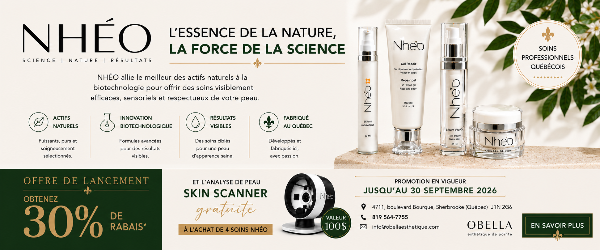Offre de lancement Nh&eacute;o Ao&ucirc;t-Septembre 2026 bandeau