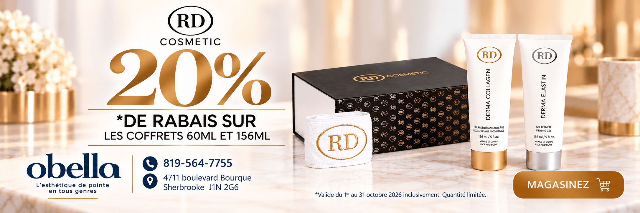 Banni&egrave;re beaut&eacute; RD Cosmetic &ndash; 20 % de rabais