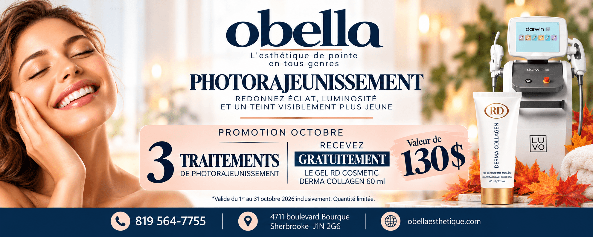 Promotion photorajeunissement Obella en octobre